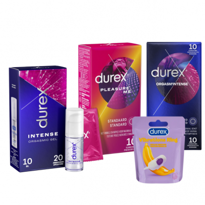 Durex Stimulerend Pakket (Orgasm intense Condoom + Gel -Pleasure me Condooms- Vibrations)